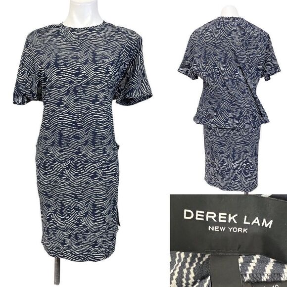 Derek Lam Dresses & Skirts - Derek Lam Silk Shift Dress Navy‎ blue US 6 short sleeve -10